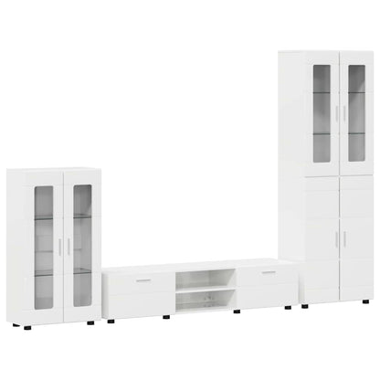 Komplettset TV-Wand | Highboard | Lowboard | Vitrinenschrank | 3-teiliges Set