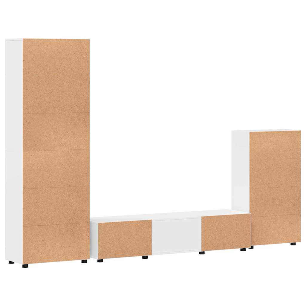 Komplettset TV-Wand | Highboard | Lowboard | Vitrinenschrank | 3-teiliges Set