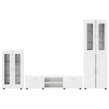 Komplettset TV-Wand | Highboard | Lowboard | Vitrinenschrank | 3-teiliges Set