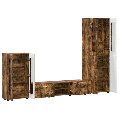 Komplettset TV-Wand | Highboard | Lowboard | Vitrinenschrank | 3-teiliges Set