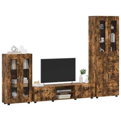 Komplettset TV-Wand | Highboard | Lowboard | Vitrinenschrank | 3-teiliges Set