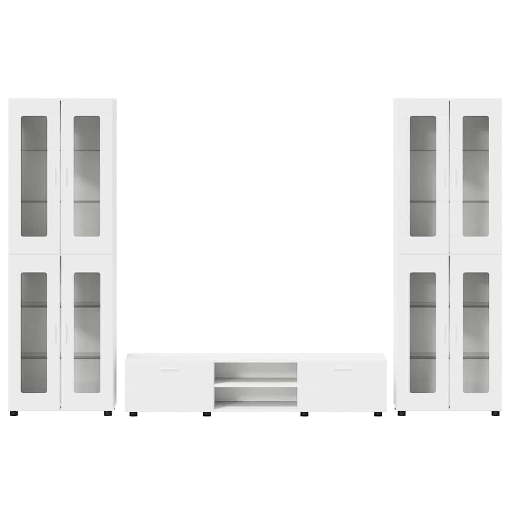 TV-Schrankset | 2 Hochränke / Highboard | Lowboard | Vitrinenschrank | 3-tlg Set