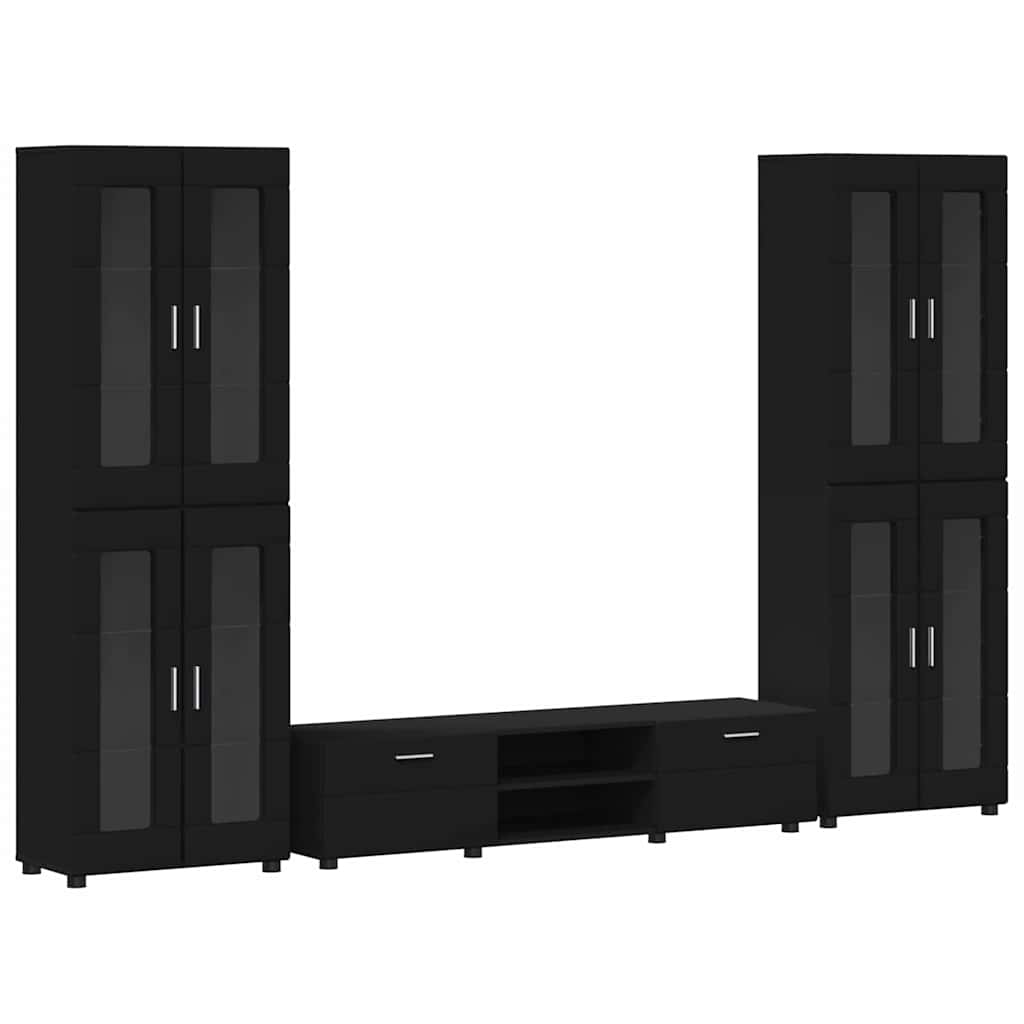 TV-Schrankset | 2 Hochränke / Highboard | Lowboard | Vitrinenschrank | 3-tlg Set