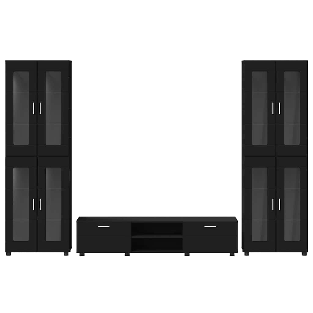 TV-Schrankset | 2 Hochränke / Highboard | Lowboard | Vitrinenschrank | 3-tlg Set