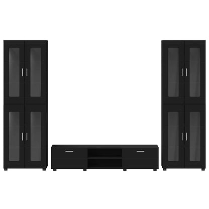 TV-Schrankset | 2 Hochränke / Highboard | Lowboard | Vitrinenschrank | 3-tlg Set