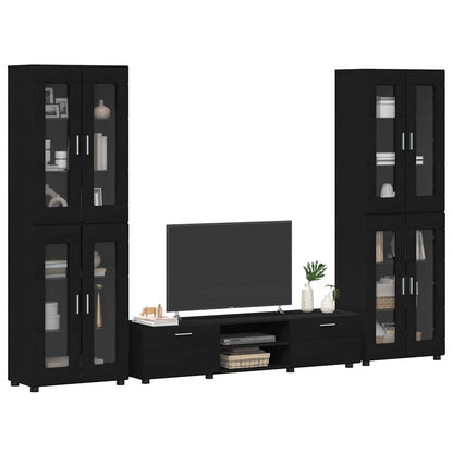 TV-Schrankset | 2 Hochränke / Highboard | Lowboard | Vitrinenschrank | 3-tlg Set