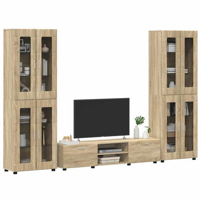 TV-Schrankset | 2 Hochränke / Highboard | Lowboard | Vitrinenschrank | 3-tlg Set