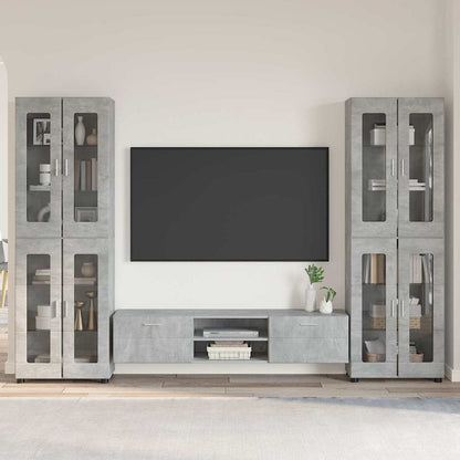 TV-Schrankset | 2 Hochränke / Highboard | Lowboard | Vitrinenschrank | 3-tlg Set