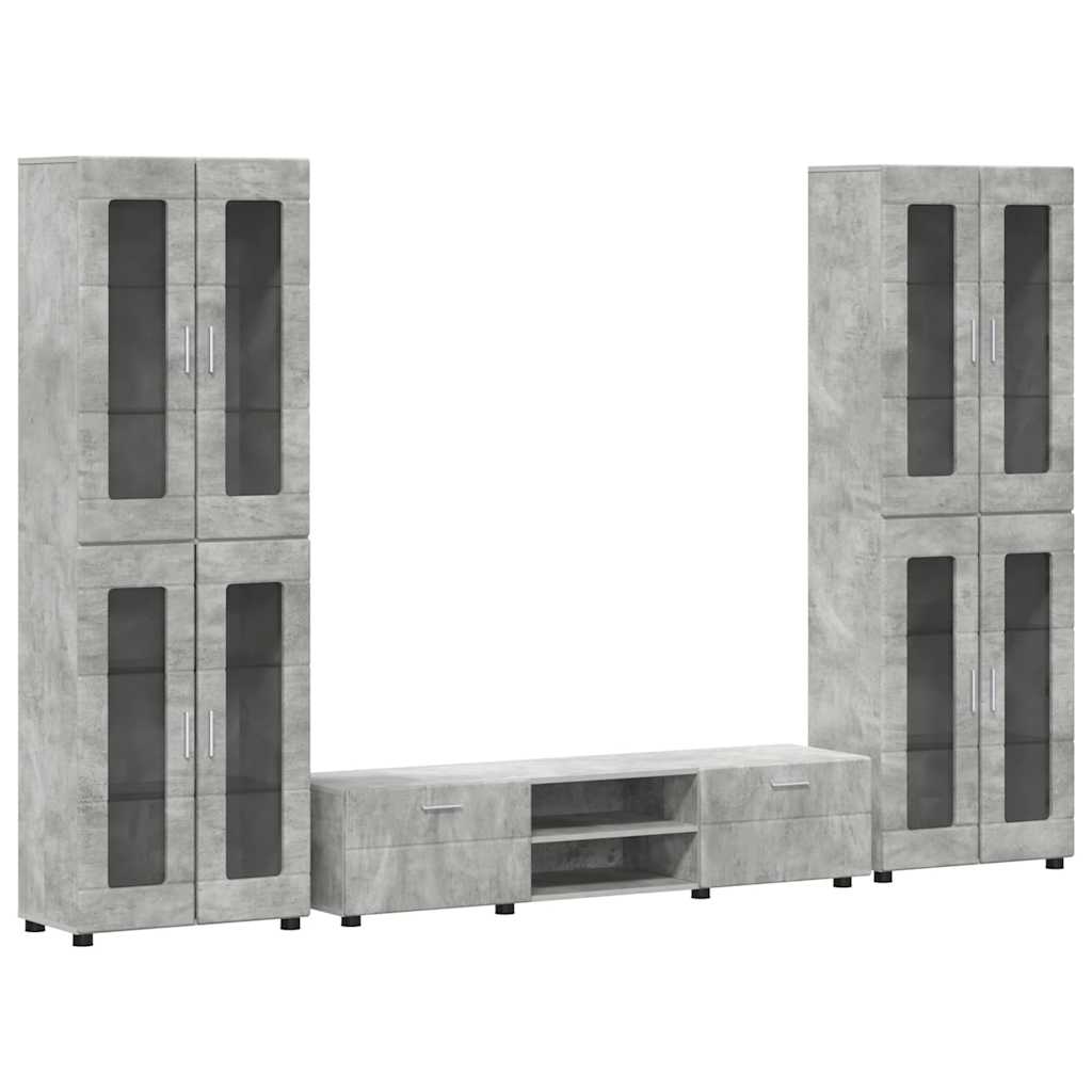 TV-Schrankset | 2 Hochränke / Highboard | Lowboard | Vitrinenschrank | 3-tlg Set