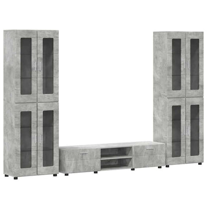 TV-Schrankset | 2 Hochränke / Highboard | Lowboard | Vitrinenschrank | 3-tlg Set