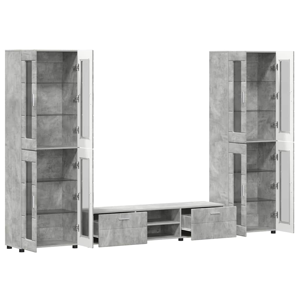 TV-Schrankset | 2 Hochränke / Highboard | Lowboard | Vitrinenschrank | 3-tlg Set