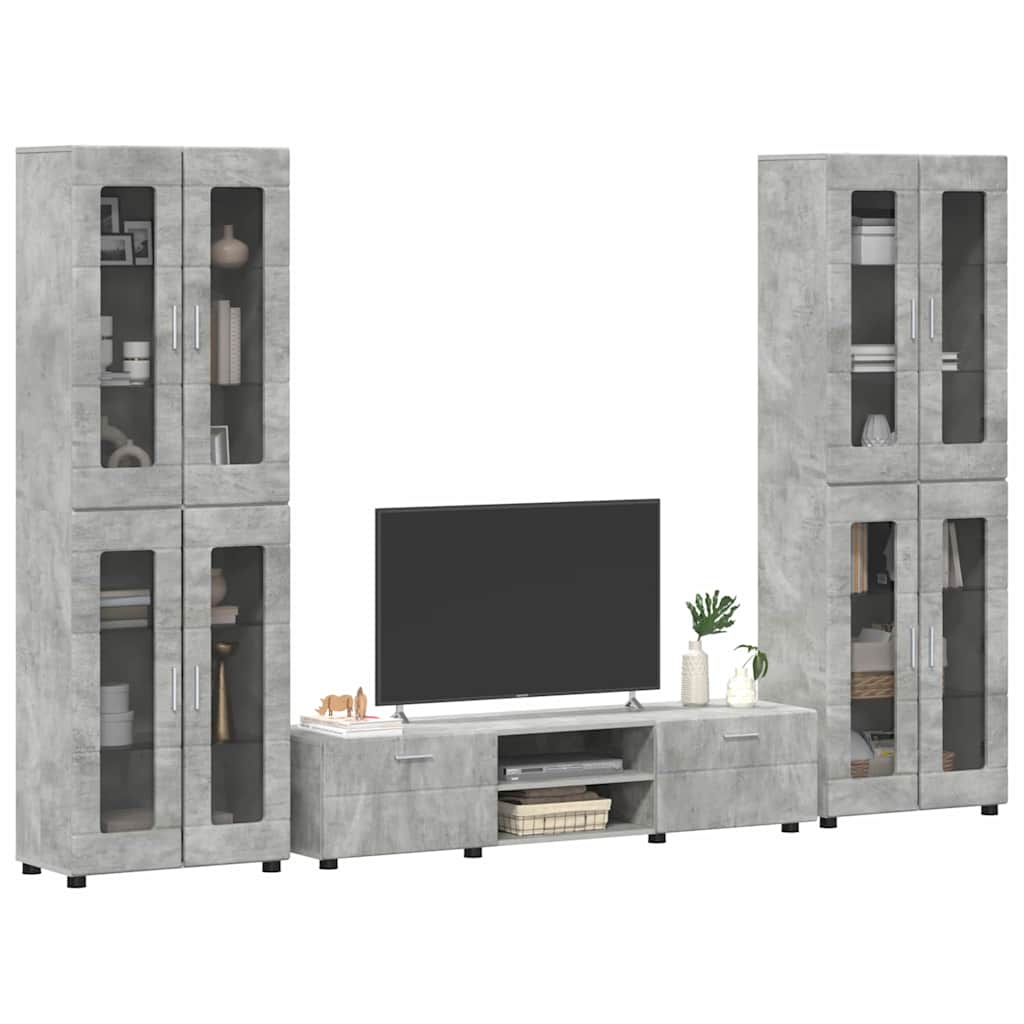 TV-Schrankset | 2 Hochränke / Highboard | Lowboard | Vitrinenschrank | 3-tlg Set