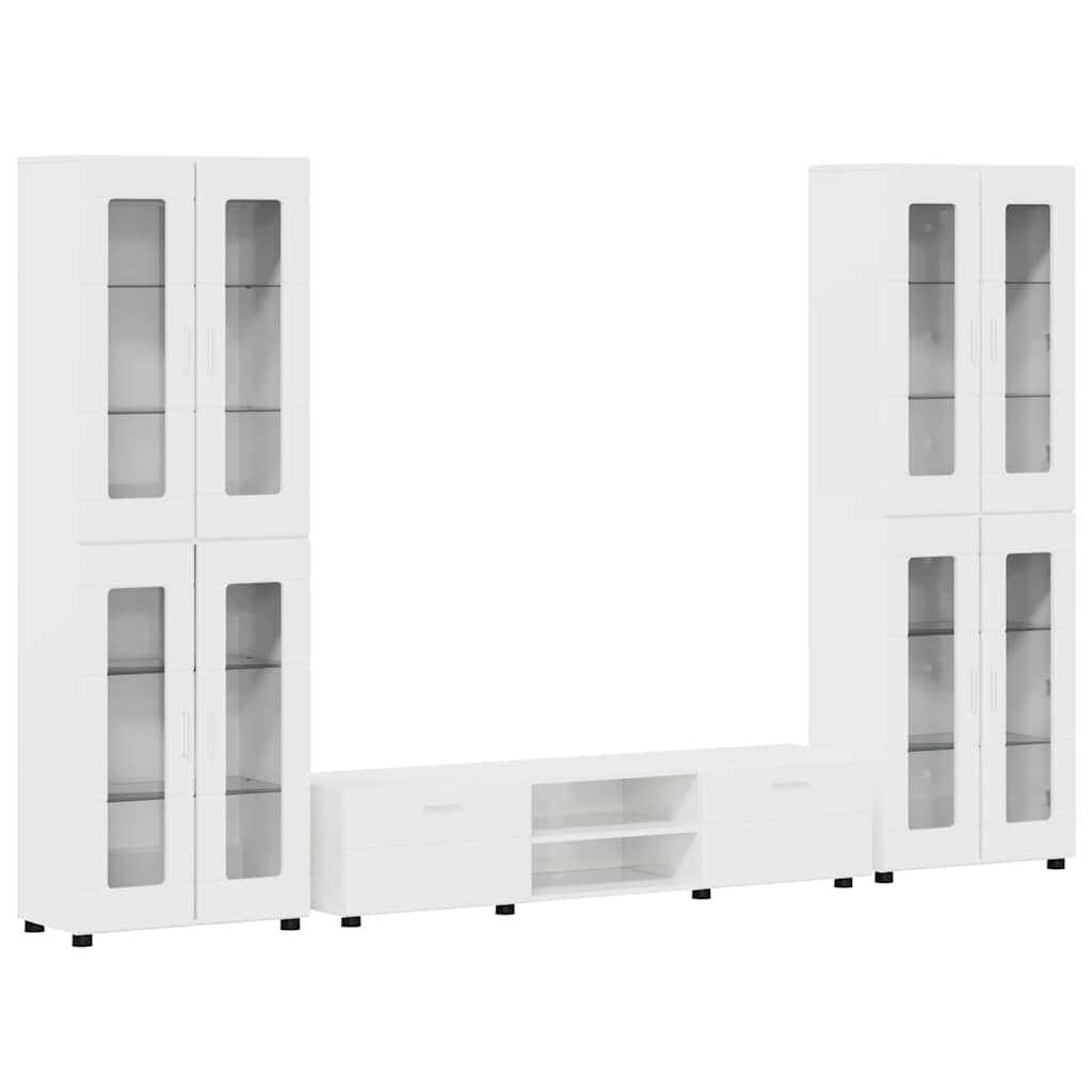 TV-Schrankset | 2 Hochränke / Highboard | Lowboard | Vitrinenschrank | 3-tlg Set
