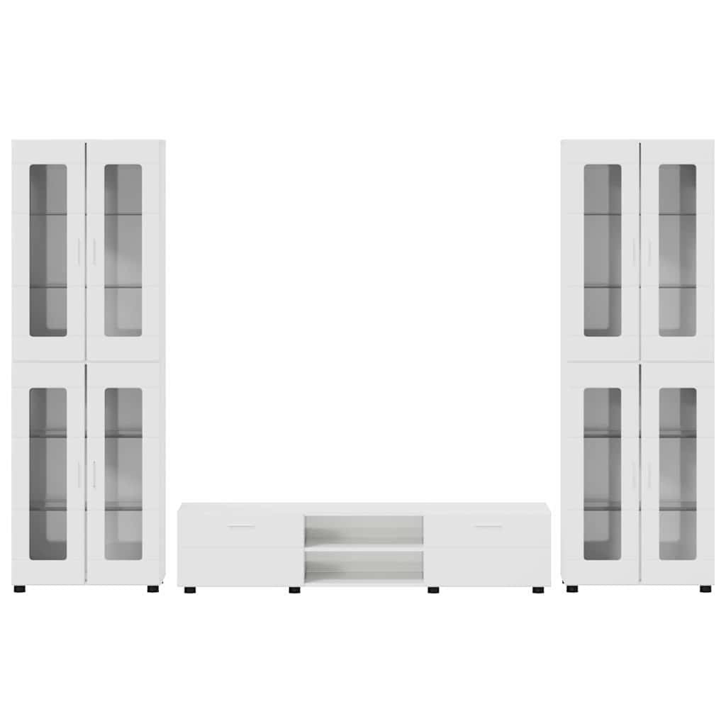 TV-Schrankset | 2 Hochränke / Highboard | Lowboard | Vitrinenschrank | 3-tlg Set
