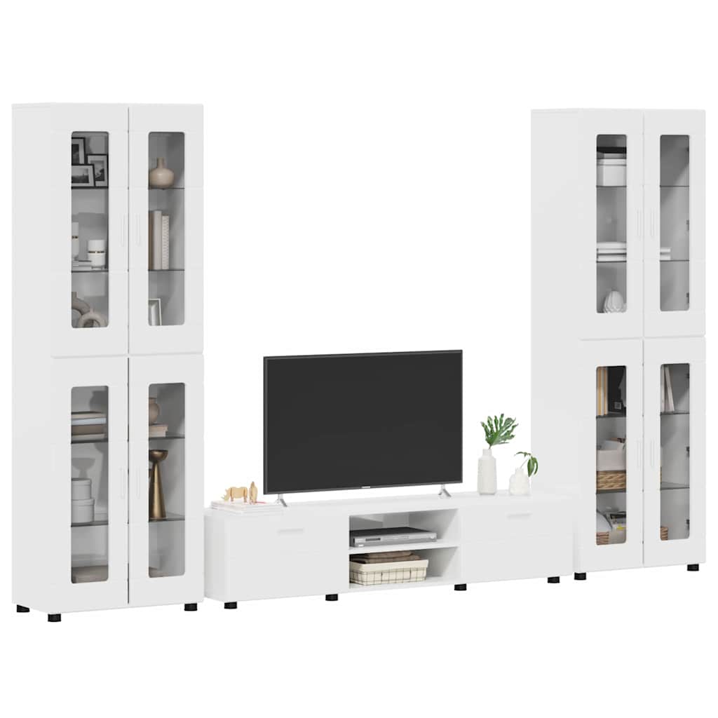 TV-Schrankset | 2 Hochränke / Highboard | Lowboard | Vitrinenschrank | 3-tlg Set
