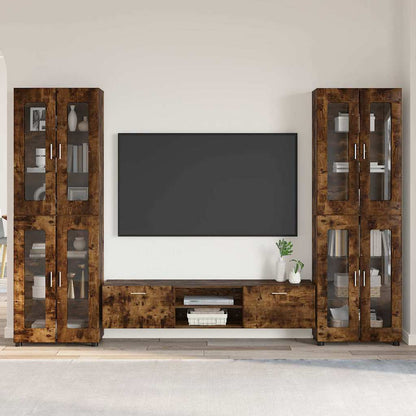 TV-Schrankset | 2 Hochränke / Highboard | Lowboard | Vitrinenschrank | 3-tlg Set