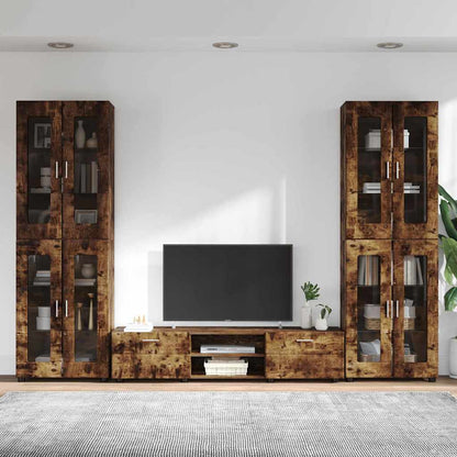TV-Schrankset | 2 Hochränke / Highboard | Lowboard | Vitrinenschrank | 3-tlg Set