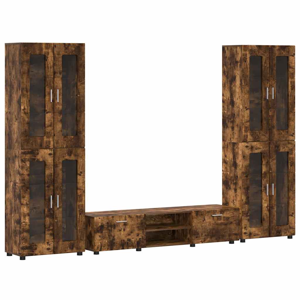 TV-Schrankset | 2 Hochränke / Highboard | Lowboard | Vitrinenschrank | 3-tlg Set
