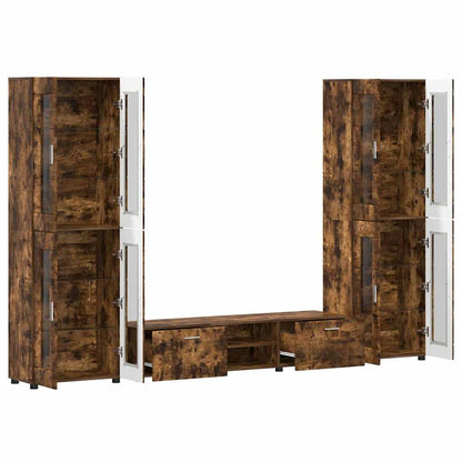 TV-Schrankset | 2 Hochränke / Highboard | Lowboard | Vitrinenschrank | 3-tlg Set