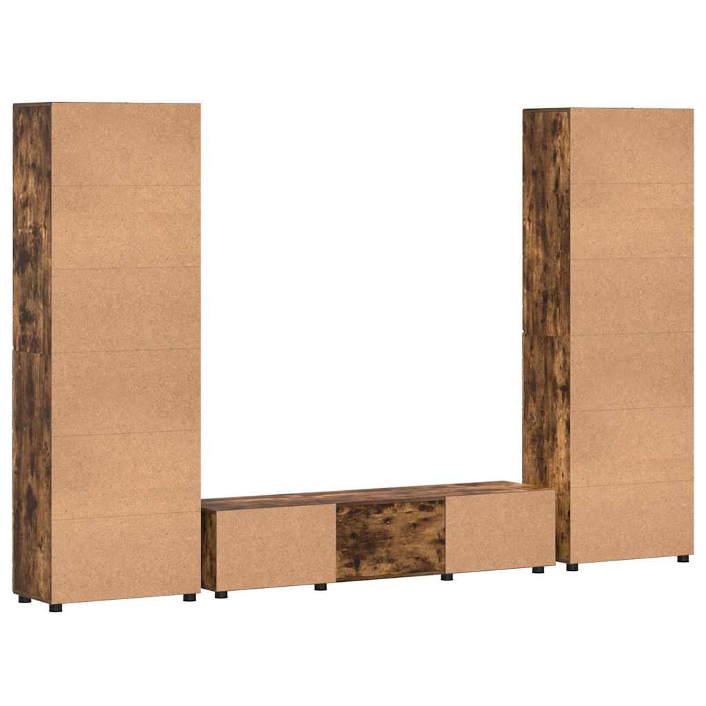 TV-Schrankset | 2 Hochränke / Highboard | Lowboard | Vitrinenschrank | 3-tlg Set
