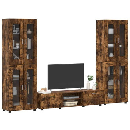 TV-Schrankset | 2 Hochränke / Highboard | Lowboard | Vitrinenschrank | 3-tlg Set