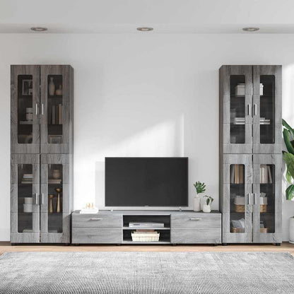 TV-Schrankset | 2 Hochränke / Highboard | Lowboard | Vitrinenschrank | 3-tlg Set