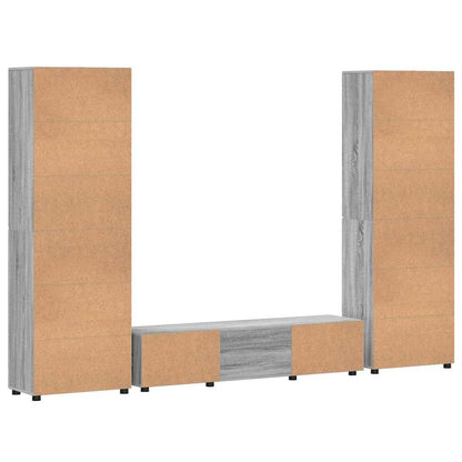 TV-Schrankset | 2 Hochränke / Highboard | Lowboard | Vitrinenschrank | 3-tlg Set