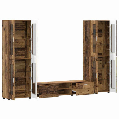 TV-Schrankset | 2 Hochränke / Highboard | Lowboard | Vitrinenschrank | 3-tlg Set