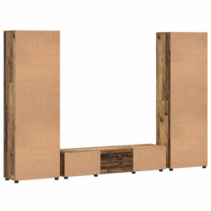 TV-Schrankset | 2 Hochränke / Highboard | Lowboard | Vitrinenschrank | 3-tlg Set