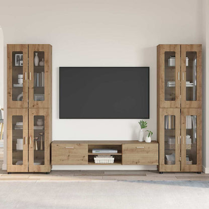 TV-Schrankset | 2 Hochränke / Highboard | Lowboard | Vitrinenschrank | 3-tlg Set