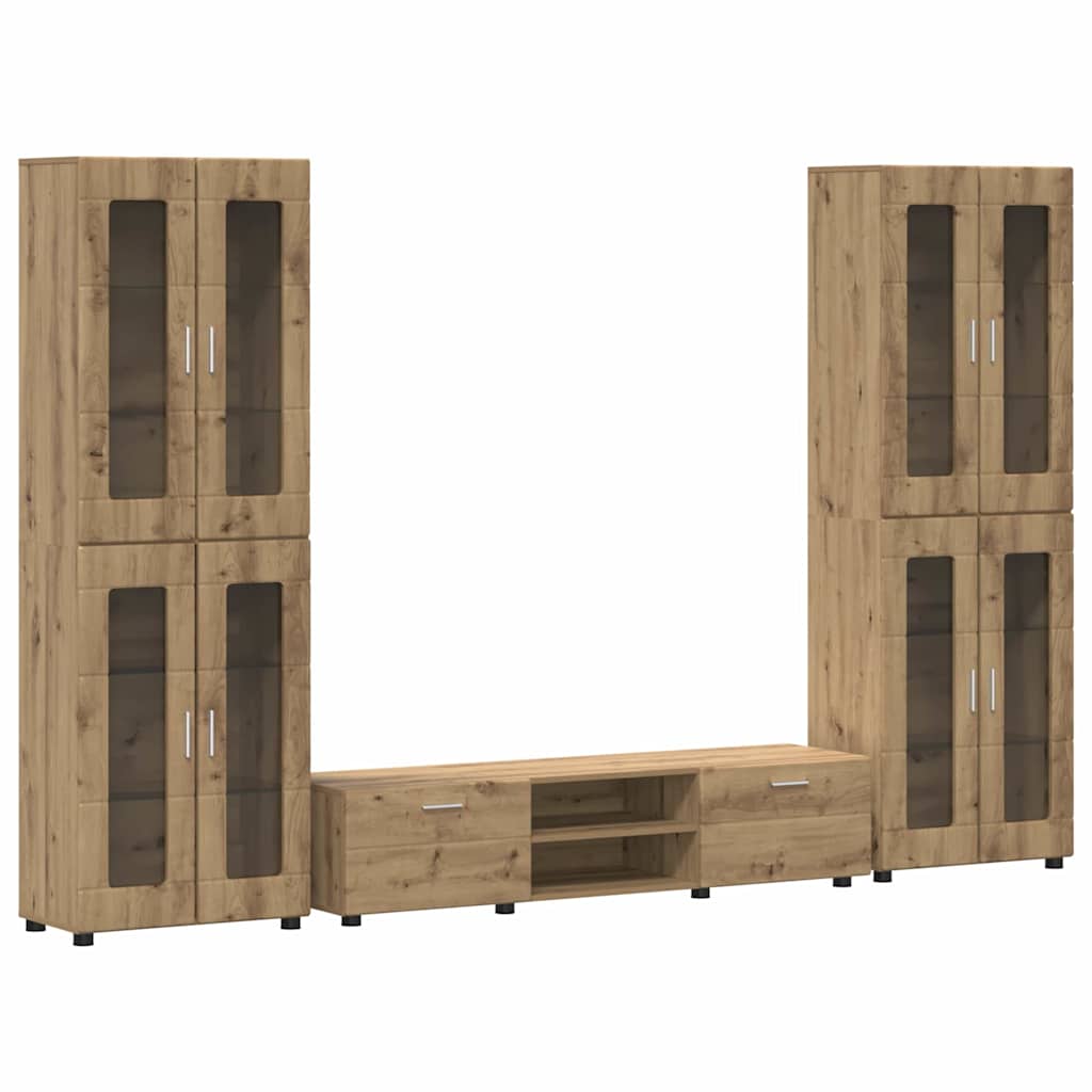 TV-Schrankset | 2 Hochränke / Highboard | Lowboard | Vitrinenschrank | 3-tlg Set