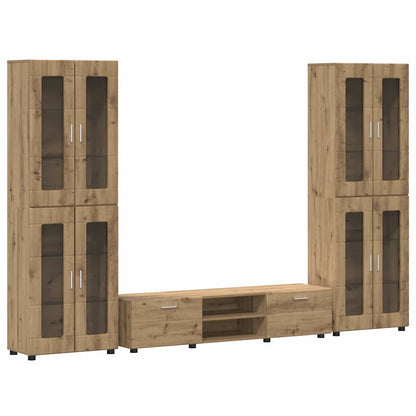 TV-Schrankset | 2 Hochränke / Highboard | Lowboard | Vitrinenschrank | 3-tlg Set