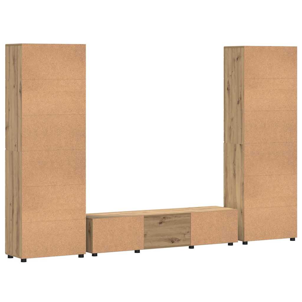 TV-Schrankset | 2 Hochränke / Highboard | Lowboard | Vitrinenschrank | 3-tlg Set