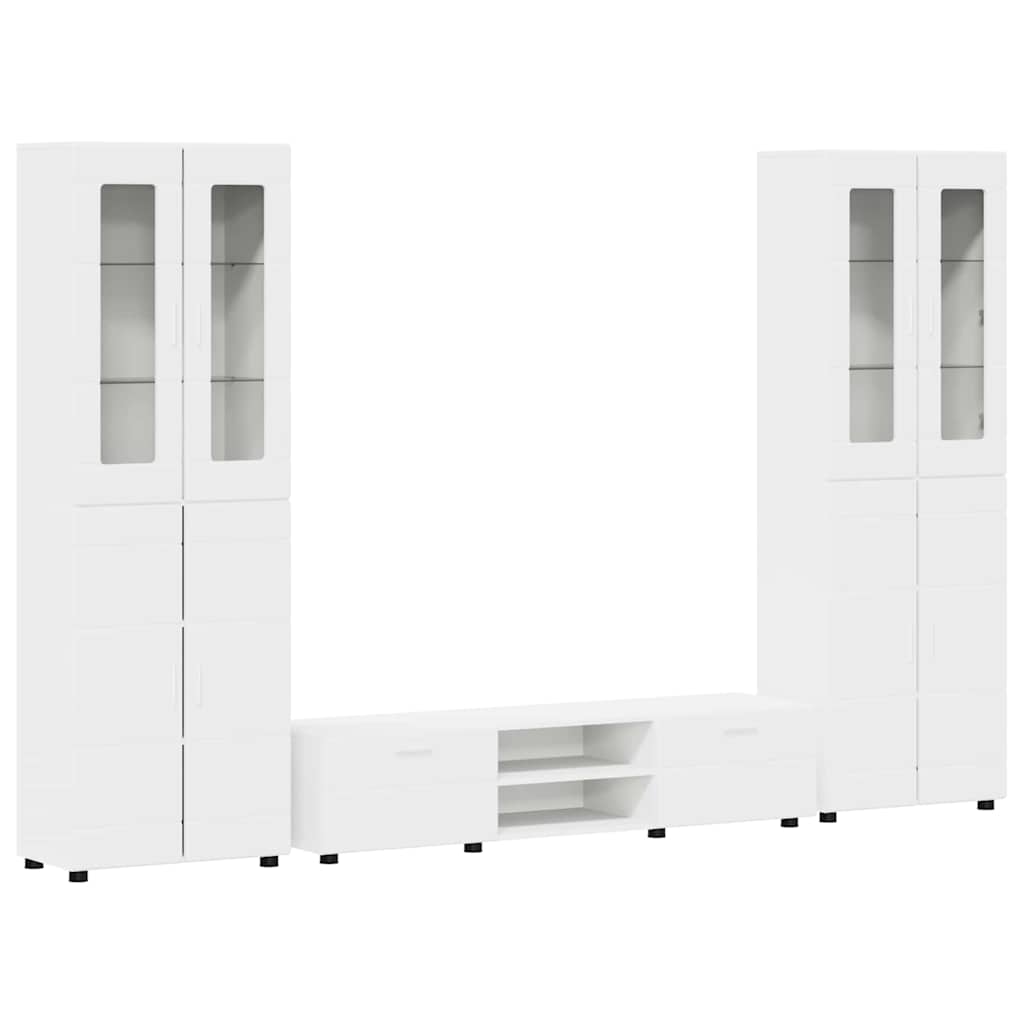 TV-Schrankset | 2 Hochränke / Highboard | Lowboard | Vitrinenschrank | 3-tlg Set