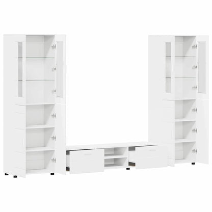 TV-Schrankset | 2 Hochränke / Highboard | Lowboard | Vitrinenschrank | 3-tlg Set