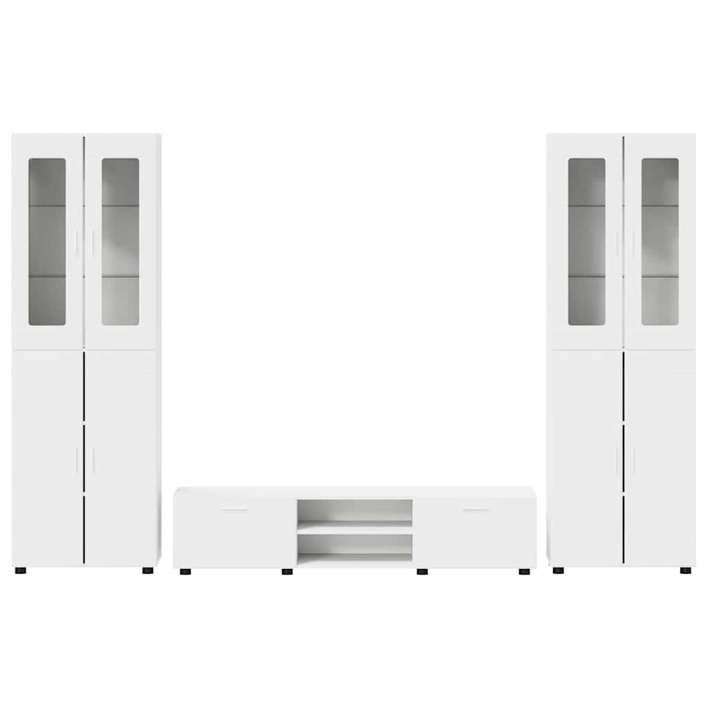 TV-Schrankset | 2 Hochränke / Highboard | Lowboard | Vitrinenschrank | 3-tlg Set