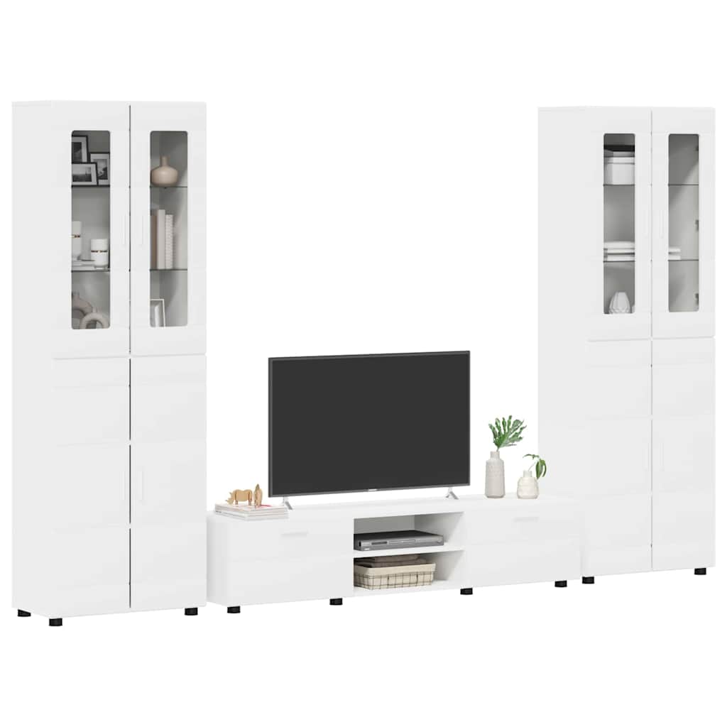 TV-Schrankset | 2 Hochränke / Highboard | Lowboard | Vitrinenschrank | 3-tlg Set