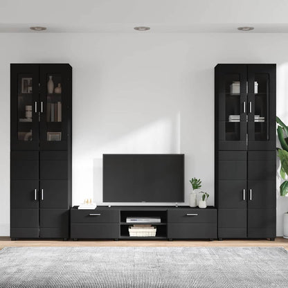 TV-Schrankset | 2 Hochränke / Highboard | Lowboard | Vitrinenschrank | 3-tlg Set
