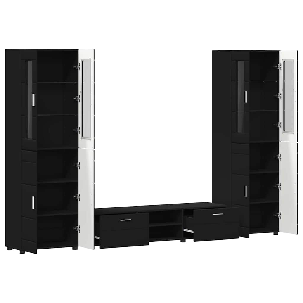 TV-Schrankset | 2 Hochränke / Highboard | Lowboard | Vitrinenschrank | 3-tlg Set