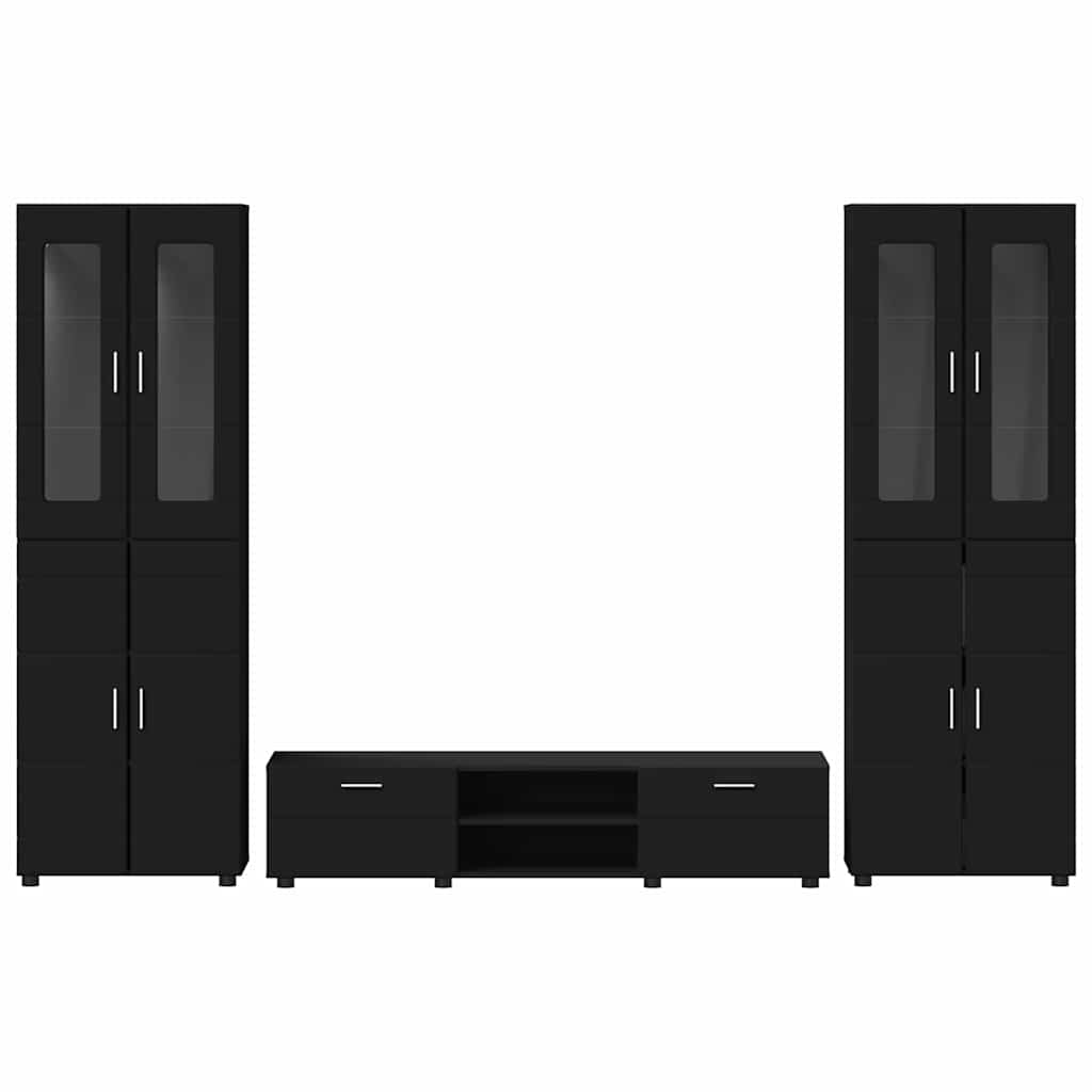 TV-Schrankset | 2 Hochränke / Highboard | Lowboard | Vitrinenschrank | 3-tlg Set