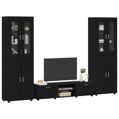 TV-Schrankset | 2 Hochränke / Highboard | Lowboard | Vitrinenschrank | 3-tlg Set