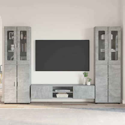 TV-Schrankset | 2 Hochränke / Highboard | Lowboard | Vitrinenschrank | 3-tlg Set