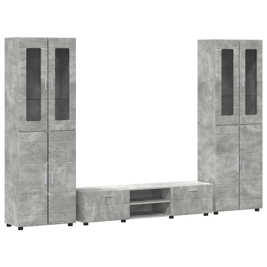 TV-Schrankset | 2 Hochränke / Highboard | Lowboard | Vitrinenschrank | 3-tlg Set