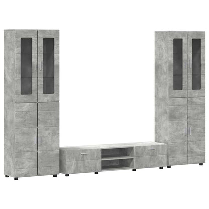TV-Schrankset | 2 Hochränke / Highboard | Lowboard | Vitrinenschrank | 3-tlg Set