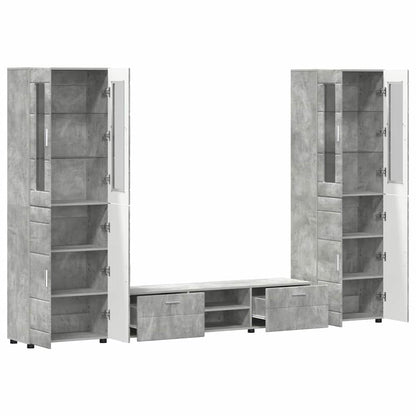 TV-Schrankset | 2 Hochränke / Highboard | Lowboard | Vitrinenschrank | 3-tlg Set