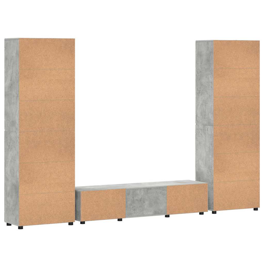 TV-Schrankset | 2 Hochränke / Highboard | Lowboard | Vitrinenschrank | 3-tlg Set