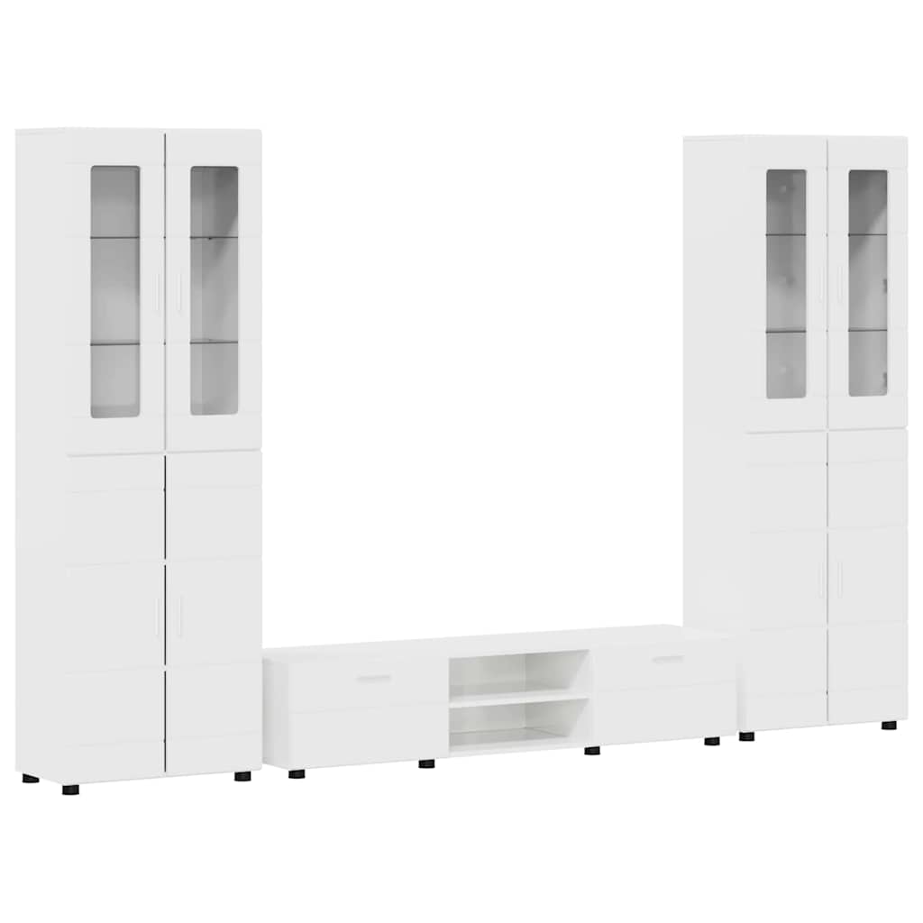 TV-Schrankset | 2 Hochränke / Highboard | Lowboard | Vitrinenschrank | 3-tlg Set
