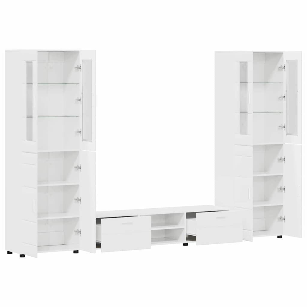 TV-Schrankset | 2 Hochränke / Highboard | Lowboard | Vitrinenschrank | 3-tlg Set
