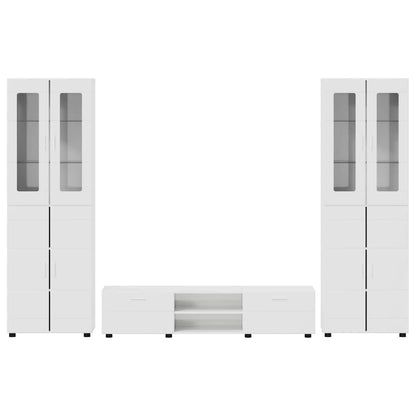 TV-Schrankset | 2 Hochränke / Highboard | Lowboard | Vitrinenschrank | 3-tlg Set
