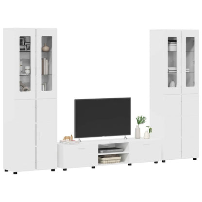 TV-Schrankset | 2 Hochränke / Highboard | Lowboard | Vitrinenschrank | 3-tlg Set